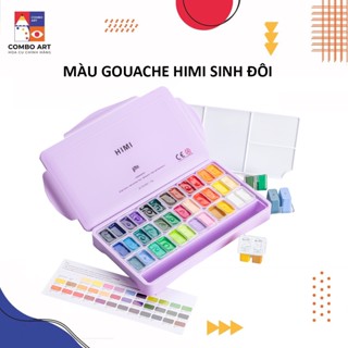 [GOUACHE SINH ĐÔI NEW 2023] Bộ màu Gouache Himi Twin Split Cup 36/48 Màu