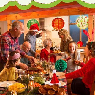Đèn Lồng Tròn Giấy Lụa Treo Trang Trí Noel