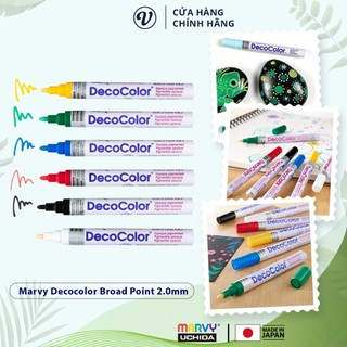 Bút sơn đánh dấu công nghiệp đa chất liệu Marvy DecoColor Industrial Paint Marker Broad - Ngòi