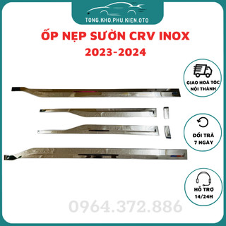 Ốp nẹp sườn, nẹp hông xe honda crv đời cuối 2023-2024 inox trang trí,bảo vệ sườn xe