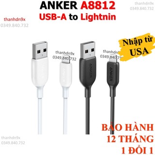 Cáp sạc anker a8812 powerline iii usb-a to l dài 0.9m cho iphone ipad