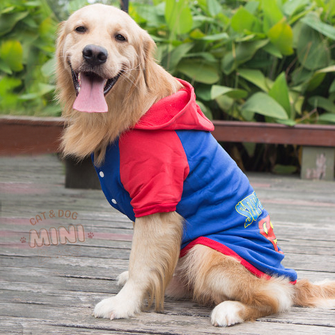 (SIÊU RẺ) Áo superman nỉ hoddie cho chó lớn, quần áo cho chó mùa đông size lớn