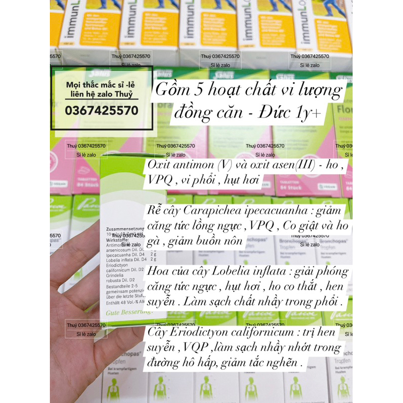 Tinh chất ho Pascoe - Bronchopas tropfen - VPQ co thắt - Hen suyễn - Long đờm