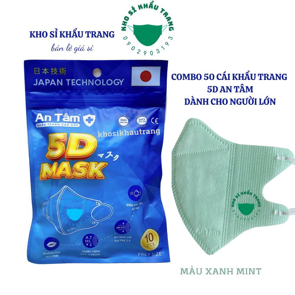 Khẩu trang 5D An Tâm dành cho người lớn