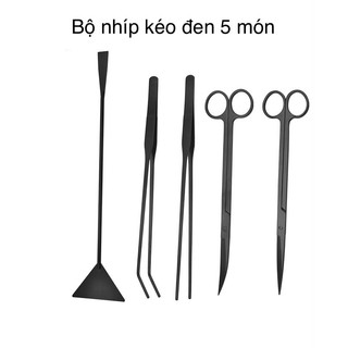 Bộ nhíp kéo thuỷ sinh 5 món tỉa cây thuỷ sinh - phụ kiện cá cảnh
