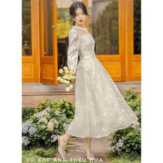 Vải Tơ Xốp Ánh Thêu Hoa (144k/m)