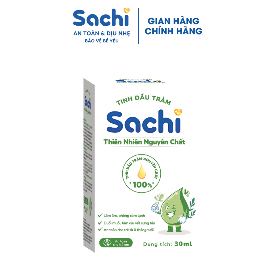 Tinh Dầu Tràm Nguyên Chất Sachi Giúp Giảm Chướng Bụng, Đầy Hơi, An Toàn Cho Trẻ Nhỏ 30ml