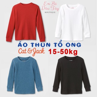 Áo thun dài tay bé trai 15-50kg, chất thun tổ ong xịn đẹp C&J VNXK. Áo thu đông bé trai. Áo tổ ong cho bé