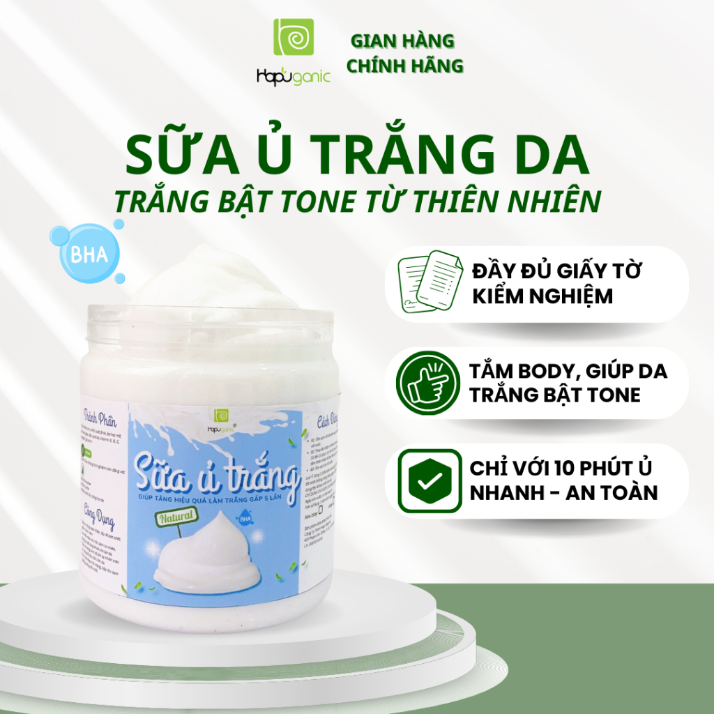 Sữa Ủ Trắng Da Kích Trắng Da Body Nâng Tone Sau Lần Tắm Đầu Tiên Hapuganic 400g