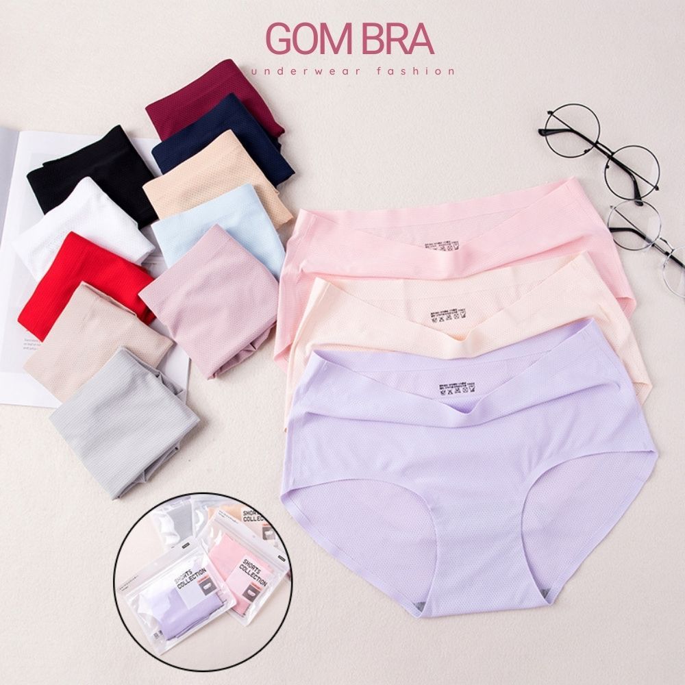 Quần lót nữ thun lạnh GOM BRA cao cấp, quần lót nữ cạp cao gợi cảm không viền -SA-1522