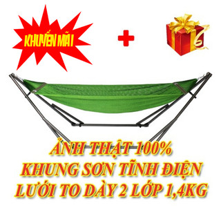 Võng xếp sơn tĩnh điện bóng phi 32 size người lớn giá buôn bảo hành 1năm bao gồm lưới cán thép