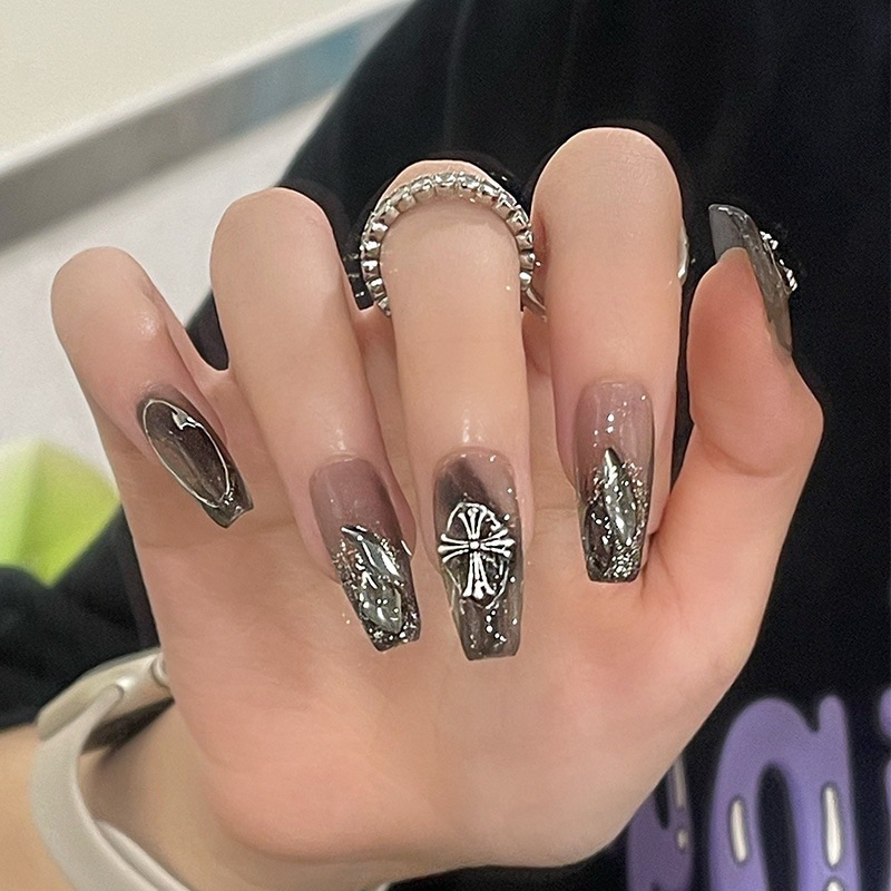 Nailbox Thiết Kế Đính Đá Đen 157