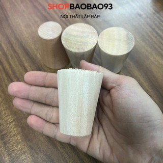 Chân gỗ cao su phụ kiện lắp ráp tủ gỗ kệ gỗ decor nhà cửa - CHÂN GỖ