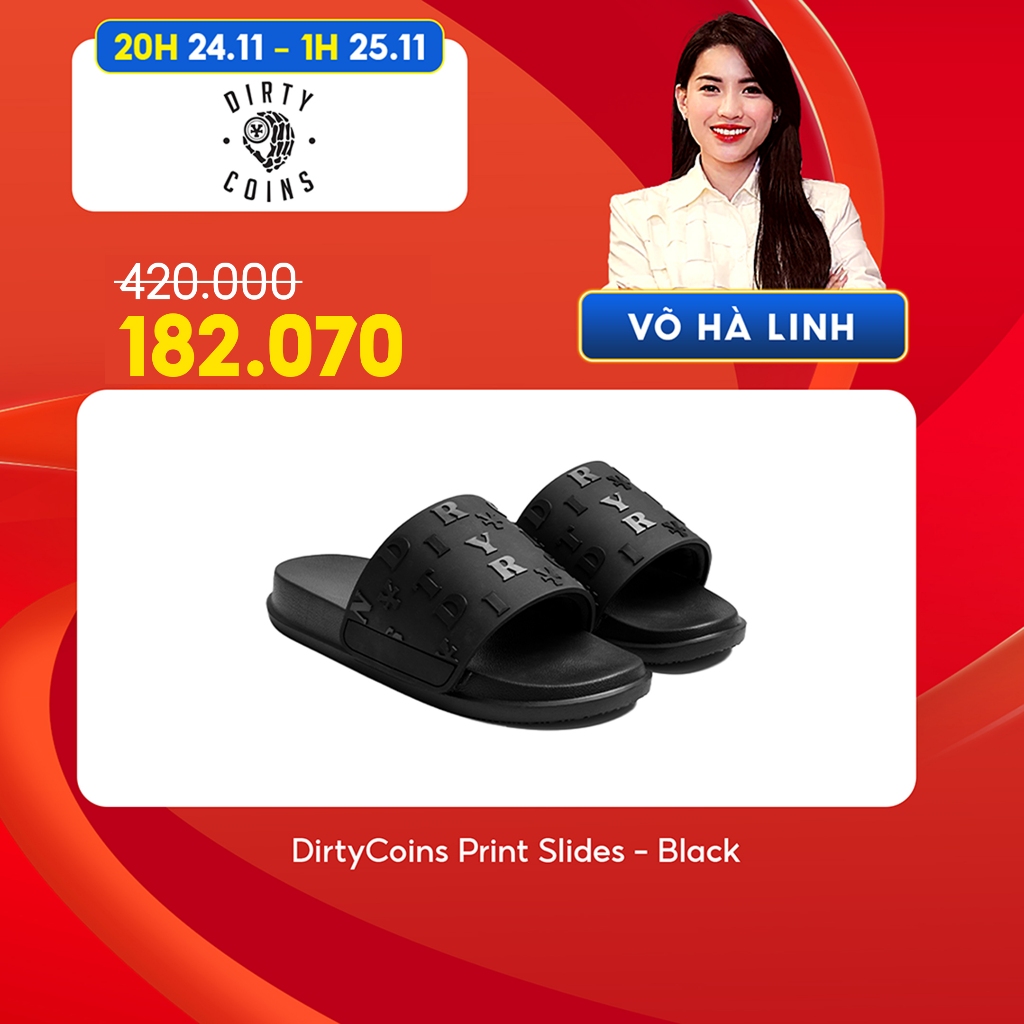 [Chỉ còn 182,070 sau khi áp voucher] Dép DirtyCoins Print Slides - Black