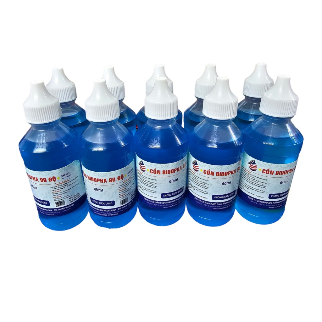 (10 CHAI) CỒN 90 - ETHANOL 90 XANH/TRẮNG - 60ML