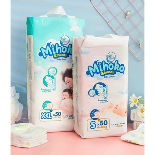 Bỉm Mihoko dán/quần S50/M50/L50/XL50/XXL50 NK chính hãng