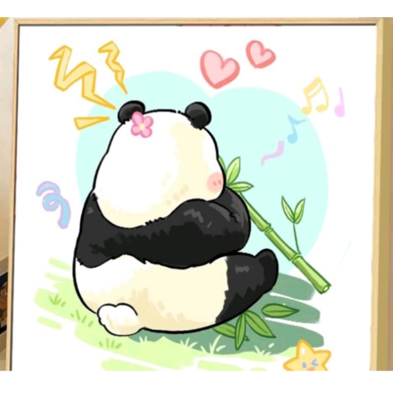 Tranh tô màu số hoá tô màu có khung,hoa hồng, cặp đôi, Doraemon, phong cảnh, gấu dâu 20*20cm