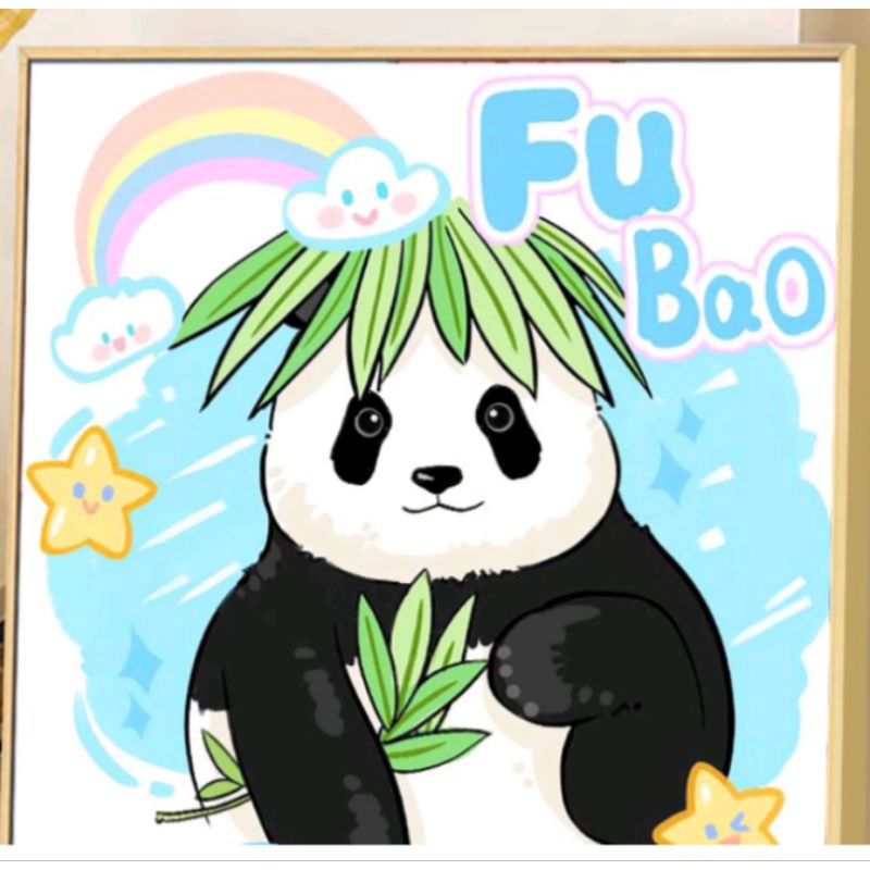 Tranh tô màu số hoá tô màu có khung,hoa hồng, cặp đôi, Doraemon, phong cảnh, gấu dâu 20*20cm