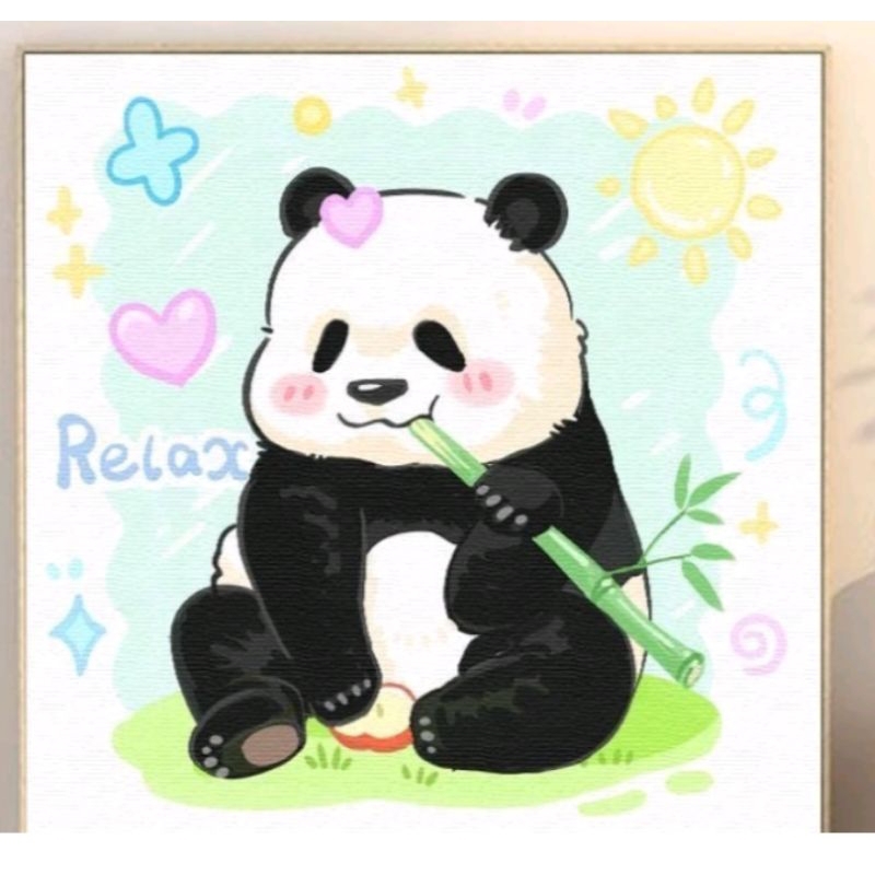 Tranh tô màu số hoá tô màu có khung,hoa hồng, cặp đôi, Doraemon, phong cảnh, gấu dâu 20*20cm