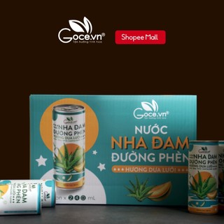 1 Thùng (24 Lon) - Nước nha đam đường phèn hương dưa lưới Goce.vn - 240ml