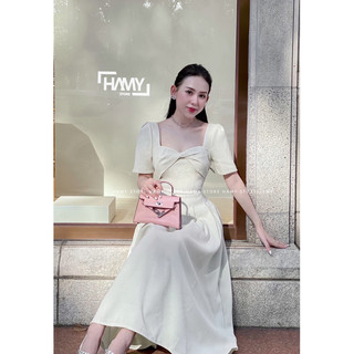 Đầm Xoắn Trước Có Tay
