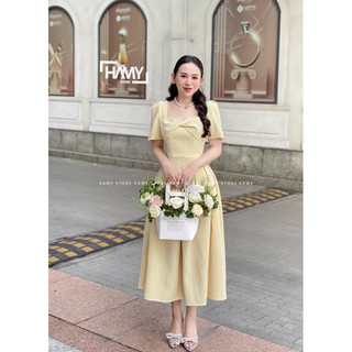 Đầm Xoắn Trước Có Tay