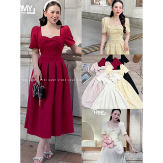 Đầm Xoắn Trước Có Tay