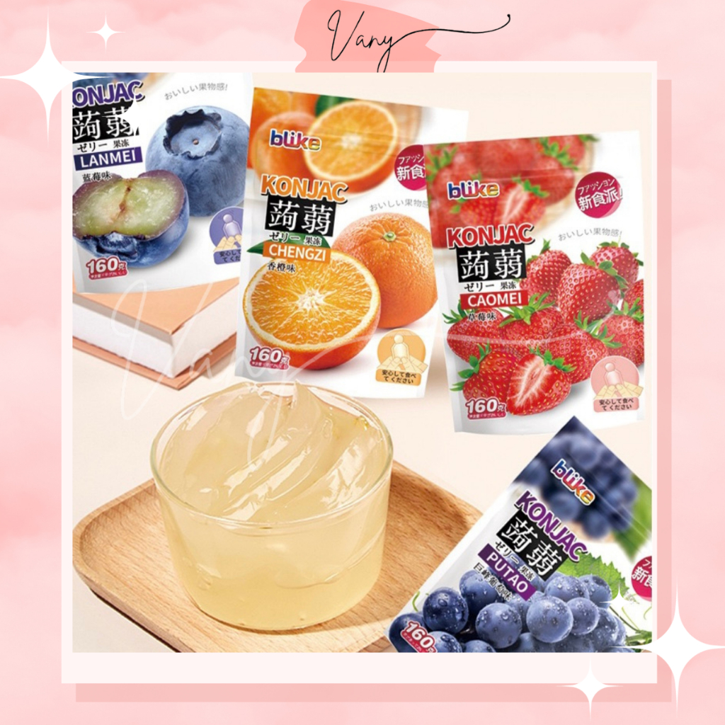 Thạch Konjac Jelly Blike Không Béo Ít Calo Nhiều Vị Trái Cây Gói 160gr