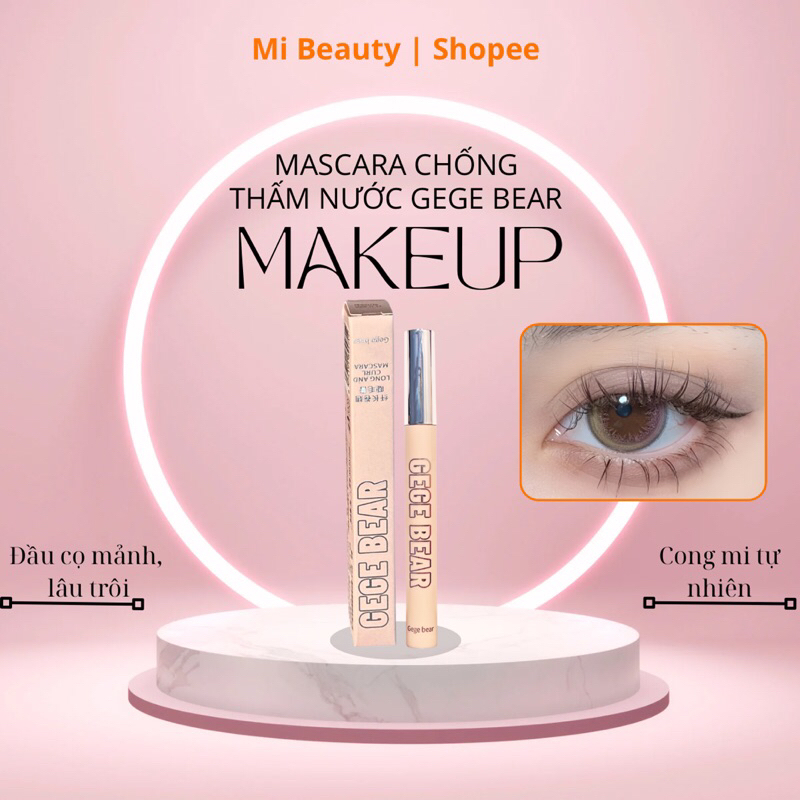 Mascara cọ mảnh GEGE BEAR chuốt mi dài cong tự nhiên, lâu trôi