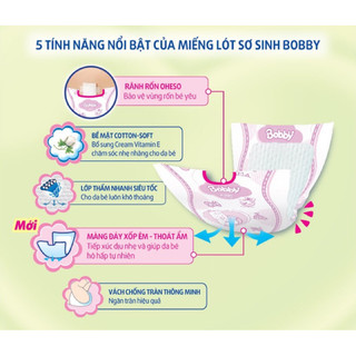 ( CỘNG MIẾNG) MIẾNG LÓT SƠ SINH BOBBY SIZE NB1 64