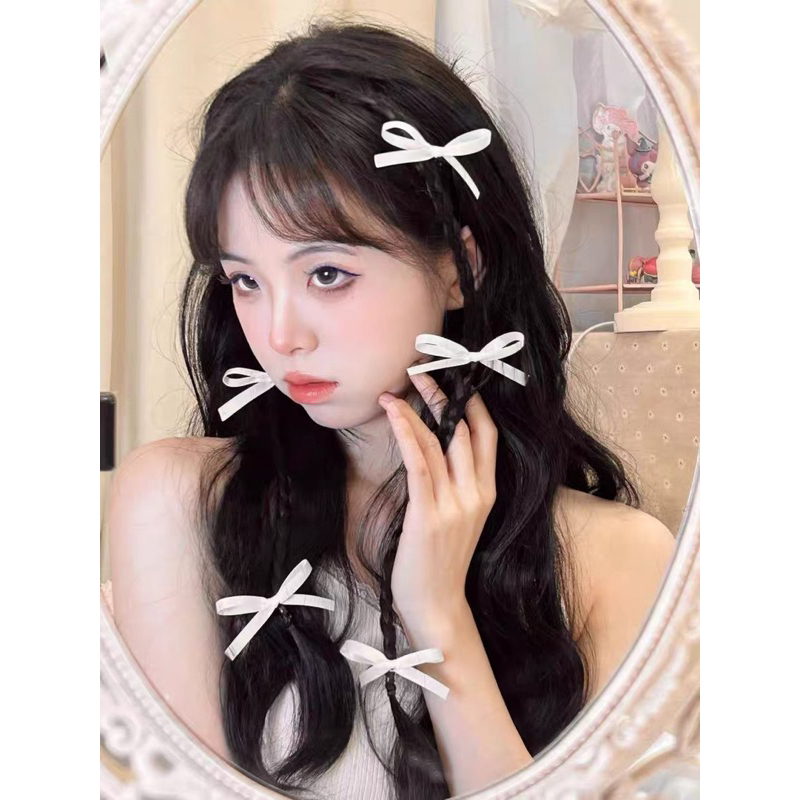 Kẹp tóc nữ đính nơ dễ thương phong cách Jennie Black Pink 🎀 J156