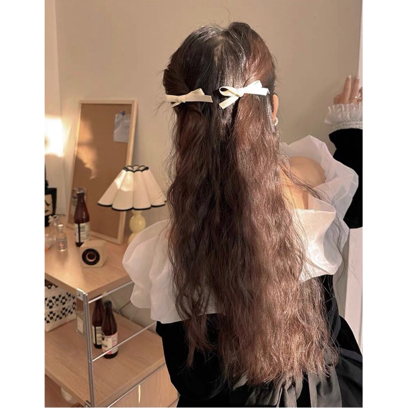 Kẹp tóc nữ đính nơ dễ thương phong cách Jennie Black Pink 🎀 J156