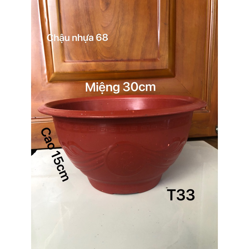 Chậu Nhựa Truyền Thống T33 Trồng Cây Màu Đỏ