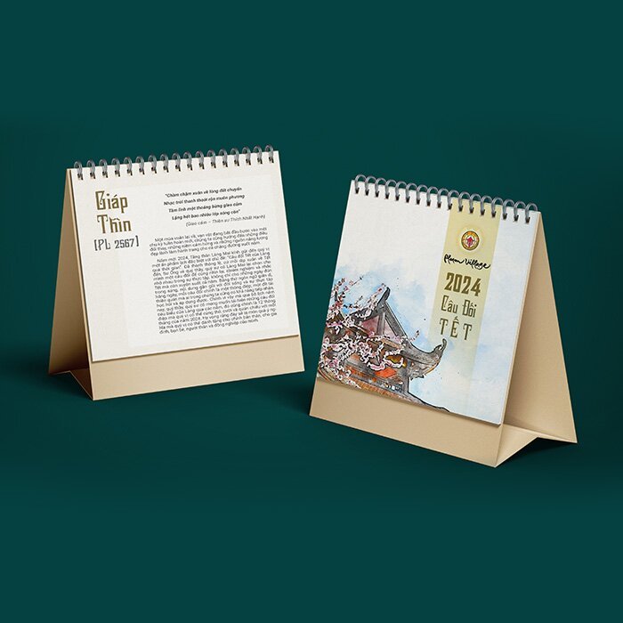 Lịch treo tường 2024 Thư Pháp Làng Mai Xuân Giáp Thìn - Câu đối Tết - Thiền sư Thích Nhất Hạnh