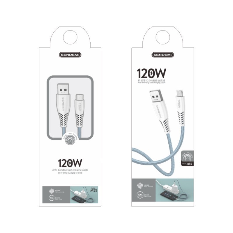 Dây cáp sạc bện dù 120W cho các dòng điện thoại, máy tính bảng, tai nghe bluetooth