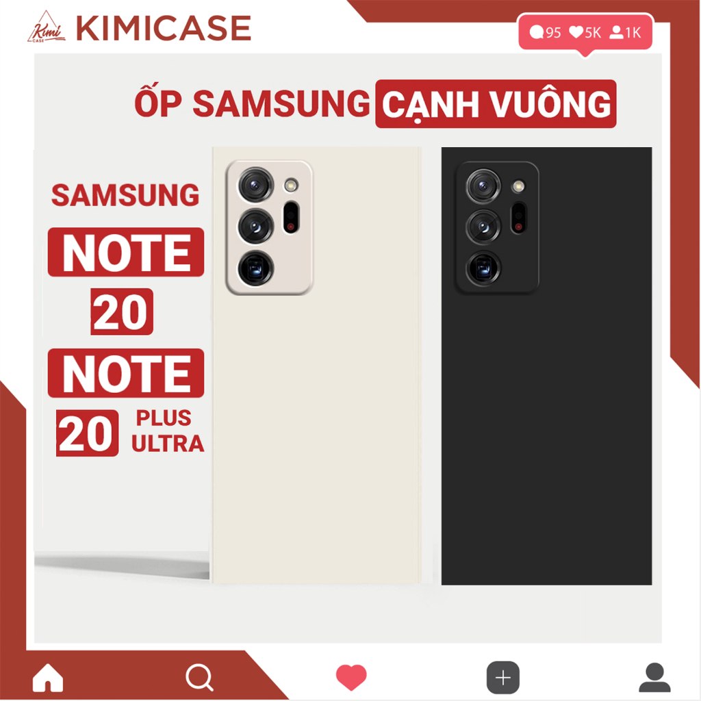 Ốp Samsung Note 20 / Note 20 Ultra / Note 20+ dẻo cạnh vuông bảo vệ camera chống va đập