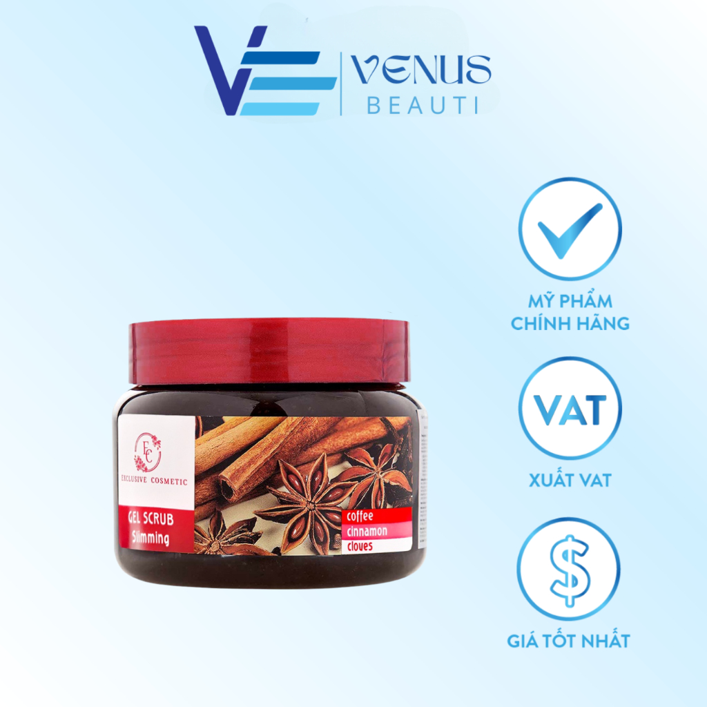 Tẩy tế bào chết toàn thân EXCLUSIVE COSMETIC chiết xuất quế hồi và cafe 380ml
