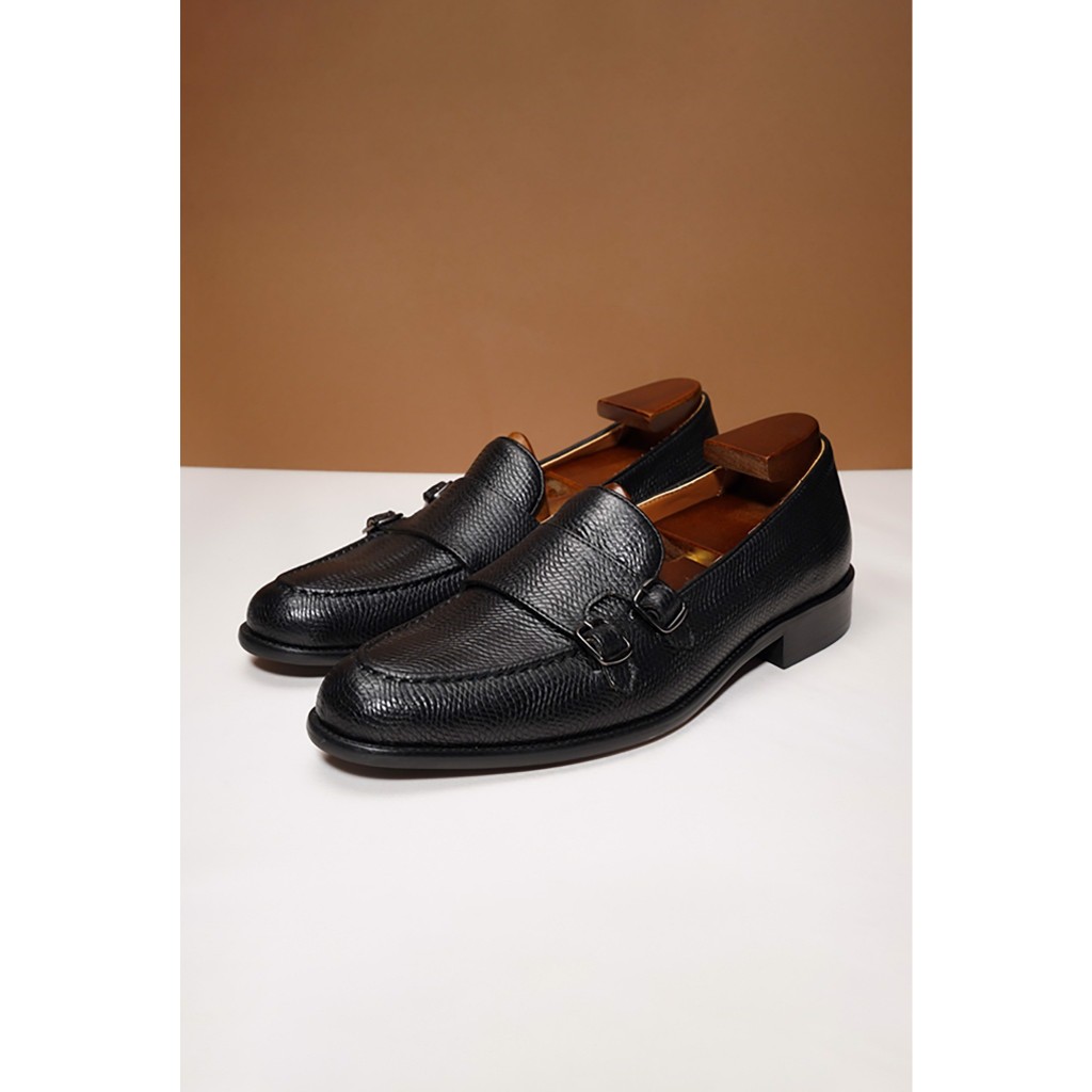 GIÀY DA NAM ADAM STORE MONK STRAP ĐEN DA VÂN GTX004D