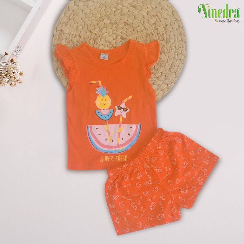Đồ bộ cotton giấy giải nhiệt mùa hè size cho bé gái size nhí