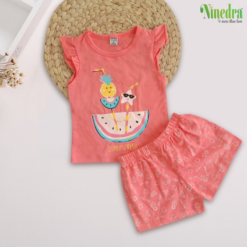 Đồ bộ cotton giấy giải nhiệt mùa hè size cho bé gái size nhí