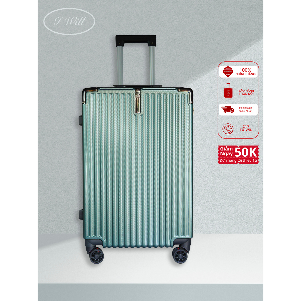Vali Kéo I Will 2 size 20/24 inch chất liệu nhựa ABS+PC màu xanh rêu