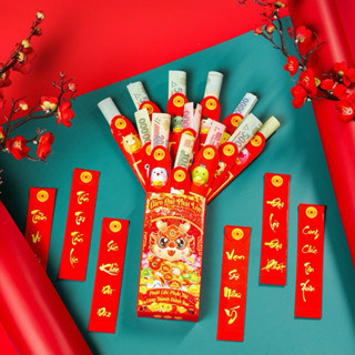 Bao Lì Xì Gieo Quẻ Cáng Bóng, Hộp 12 Quẻ, Bao Lì Xì Tết