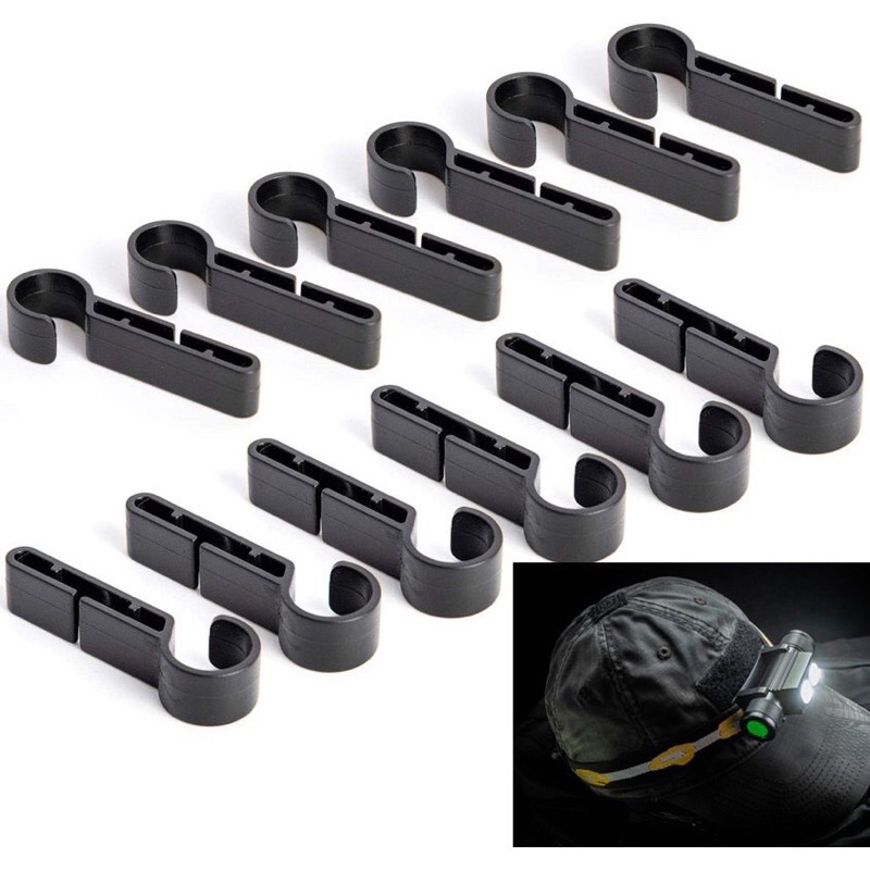 set 10/12/20 cái kẹp nhựa gắn kẹp đèn pin lên mũ bảo hộ lao động chuyên nghiệp