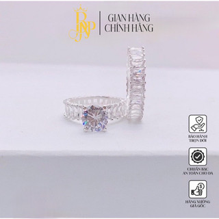 Nhẫn đôi bạc , nhẫn cặp full đá bnp siêu hot, bạc đẹp, giá tận xưởng