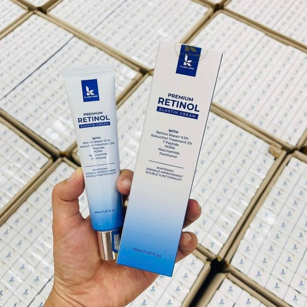 Kem Dưỡng Retinol K Lady Care 0.5% Retinol Tái Tạo Da 30ml Premium Retinol Elastin Cream, trẻ hóa căng bóng da ,mờ thâm