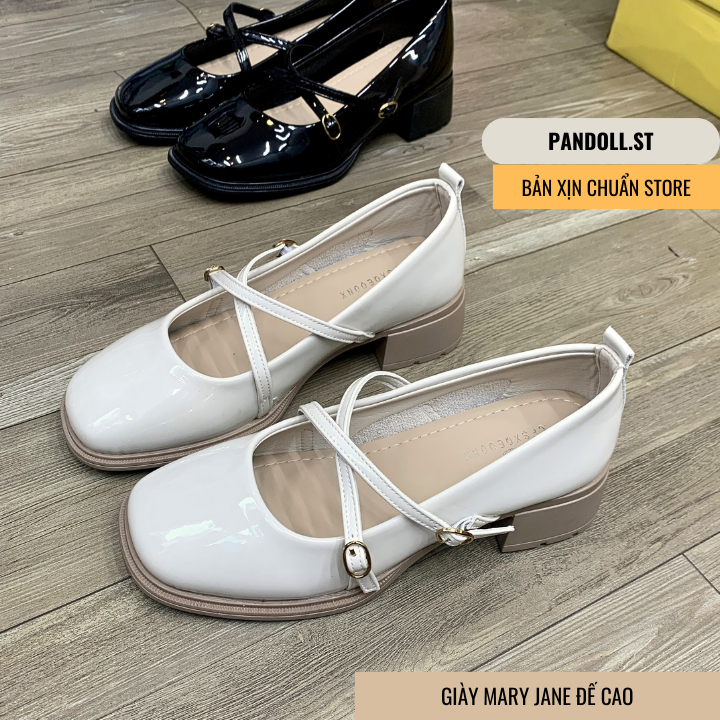 Giày mary jane cao gót da bóng PD-H0220 bản hộp cao cấp - Giày cao gót nữ bản store