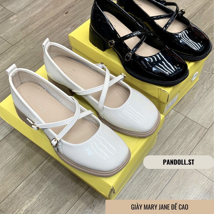 Giày mary jane cao gót da bóng PD-H0220 bản hộp cao cấp - Giày cao gót nữ bản store