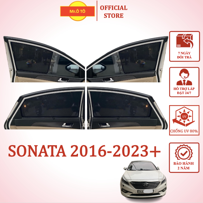 Rèm Che Nắng Xe Hyundai Sonata 2016-2023 chống UV - Loại 1 Mr Ô Tô - Bảo hành 2 năm