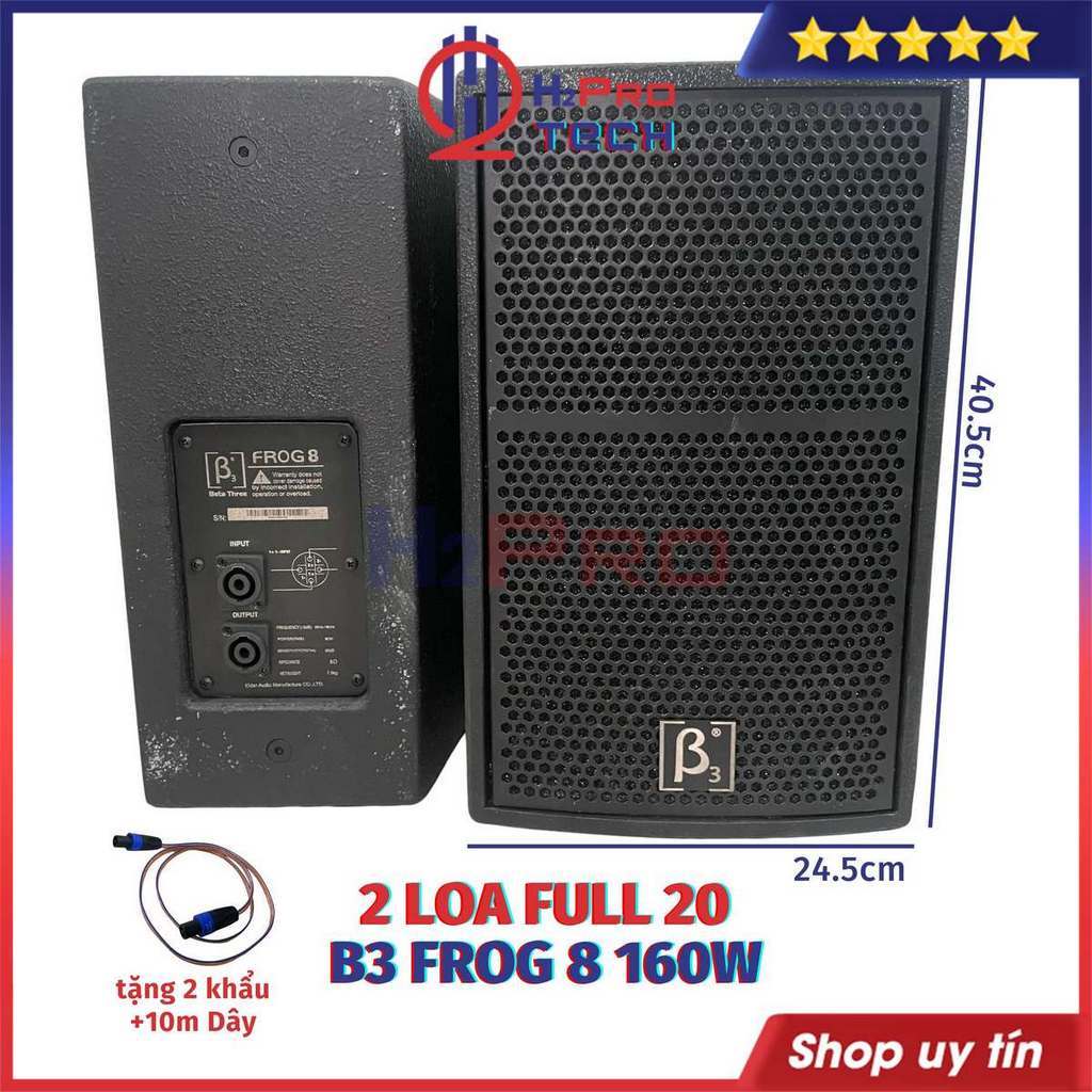 Đôi Loa Full 20 B3 Frog 8 160W Bãi Xịn ( 2 Chiếc, Tặng Dây Khẩu ), Loa Trợ Lời Bass 20 Nhỏ Gọn, Đánh Chất - H2Pro Tec