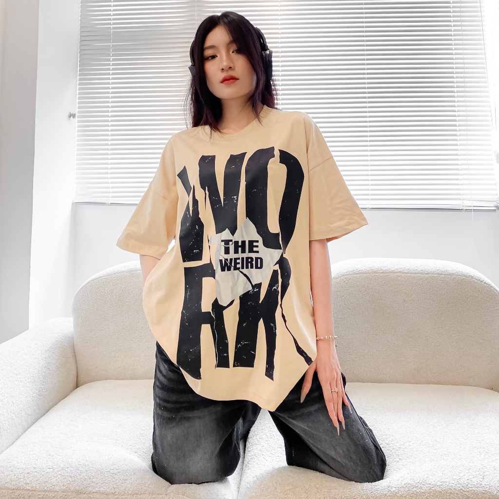 LOCAL BRAND Áo thun The Weird Phong Cách Unisex Form Rộng ATK820